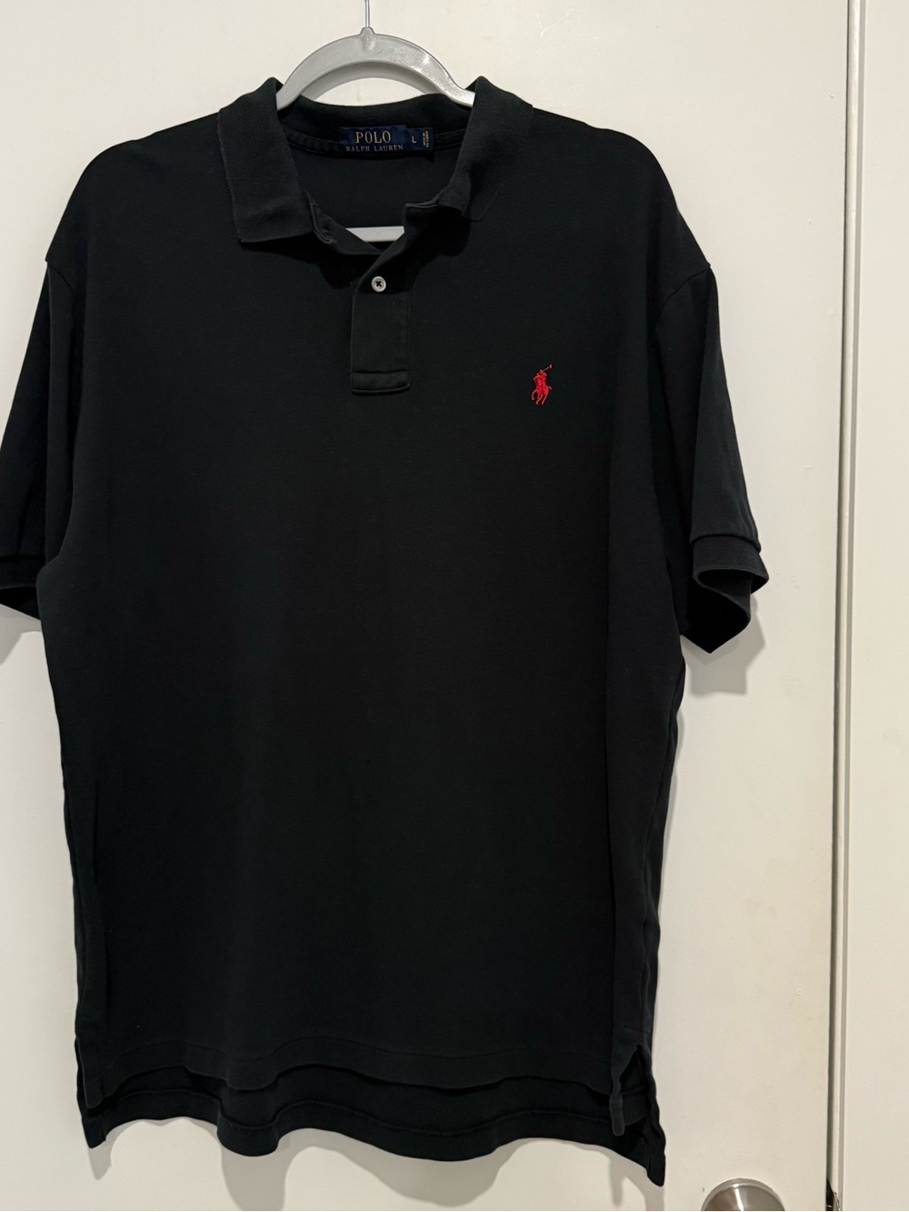 Polo Ralph Lauren Men’s Black Polo Shirt Red Pony Logo Size L